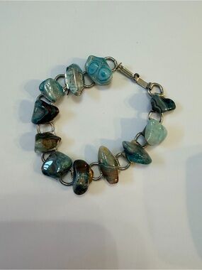 Blue Multi-Stone Link Bracelet - Unbranded